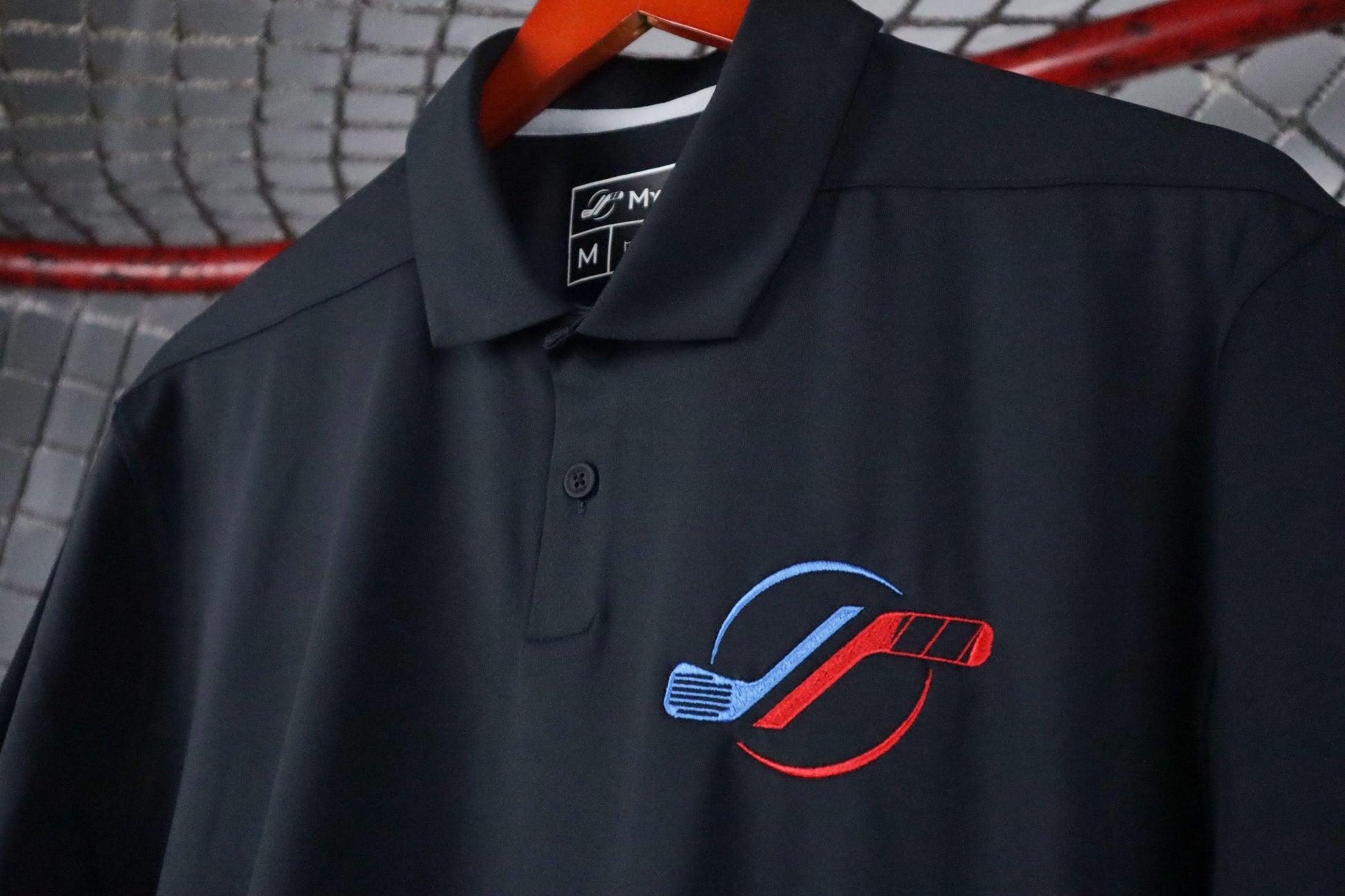 Black golf polo