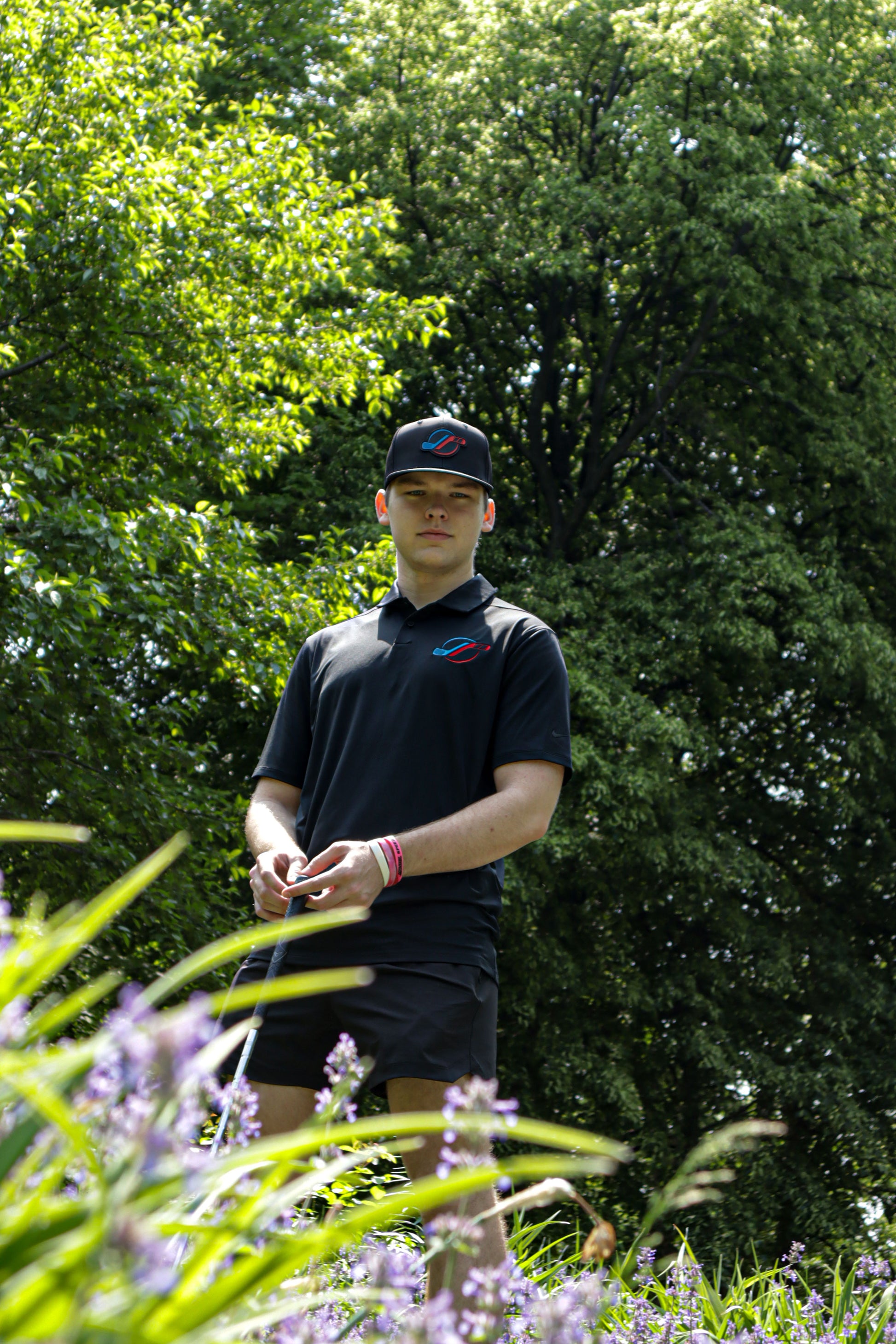 Black golf polo